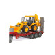 Jucarie Bruder, camion Mack cu platforma joasa si cu buldoexcavator Jcb 4Cx, 1:16, 935x198x264 mm # 02813