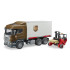 CAMION SCANIA UPS CU CONTAINER SI STIVUITOR PORTABIL BRUDER # 03581