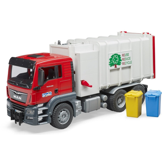 Jucarie Bruder, incarcator lateral Man Tgs pentru camioane cu containere, 1:16, 540x190x257 mm # 03761