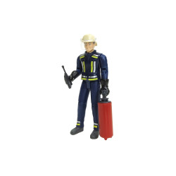 Jucarie Bruder, figurina barbat pompier cu casca