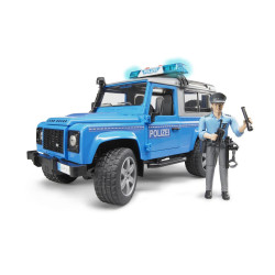 Jucarie Bruder, masina de politie Land Rover cu politist si echipament Bruder, 1:16, 280x138x153 mm # 02597
