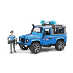 Jucarie Bruder, masina de politie Land Rover cu politist si echipament Bruder, 1:16, 280x138x153 mm # 02597