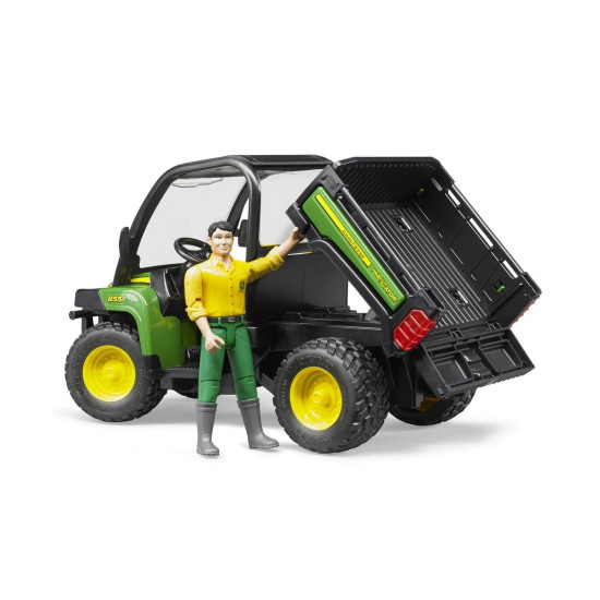 Jucarie Bruder, autoutilitara John Deere Gator Xuv 855D cu tractiune 4X4 si sofer, 1:16, 226x113x140 mm # 02490