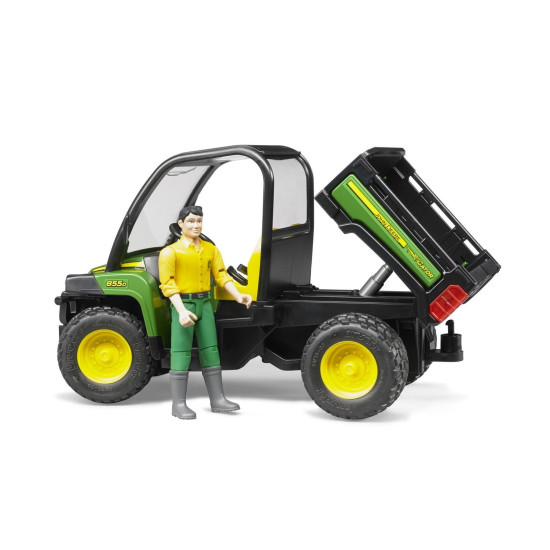 Jucarie Bruder, autoutilitara John Deere Gator Xuv 855D cu tractiune 4X4 si sofer, 1:16, 226x113x140 mm # 02490