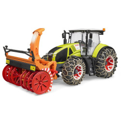 Jucarie Bruder, tractor Claas Axion 950 cu lanturi si freza pentru zapada, 1:16, 480x180x210 mm # 03017