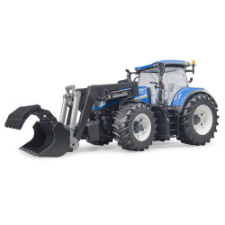 Jucarie Bruder, tractor New Holland T7.315 cu incarcator frontal, 1:16, 460x175x205 mm # 03121