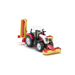 Jucarie Siku, tractor cu agregat cositor Pottinger 1:87, 170x35x45 mm # 1672