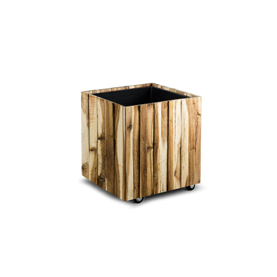 GHIVECI MARRONE ACACIA CUBE 51 CU ROTI  # F471WA