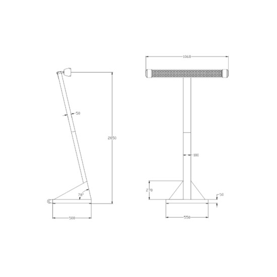 INCALZITOR TERASA ELECTRIC CU SUPORT PORTABIL 2200W HEATSTRIP INTENSE # THY2200 / THAC-100